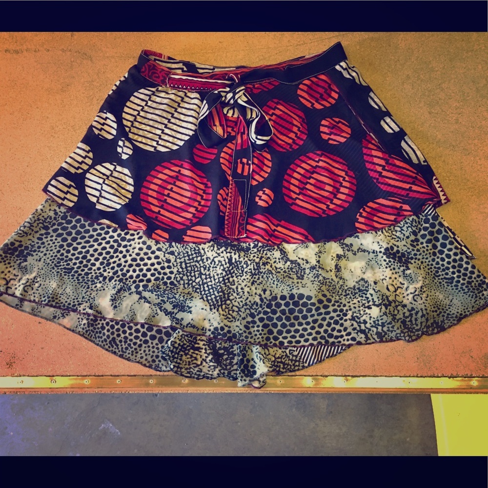 Kariza Summer Weight Layered Prints Mini Skirt/Top